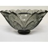 An Art Deco design cut and wheel etched glass bowl diameter 25cm