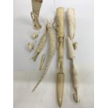 A collection of African carved ivory - NO RESERVE