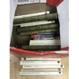 A box of various military books including Battles