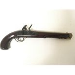 A Replica ornamental flint lock pistol with brass