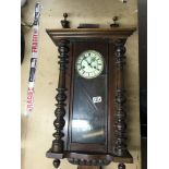 A mahogany veneered Vienna style wall clock - NO R