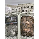 Two boxes of GB coins.