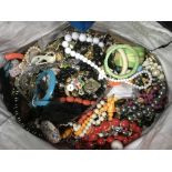 A large bag of costume jewellery.