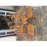 A set of Six light Elm and beechwood Ercol modern