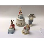 Included is a collection of 4 royal Doulton figuri