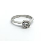 An 18ct white gold solitaire diamond ring, approx.