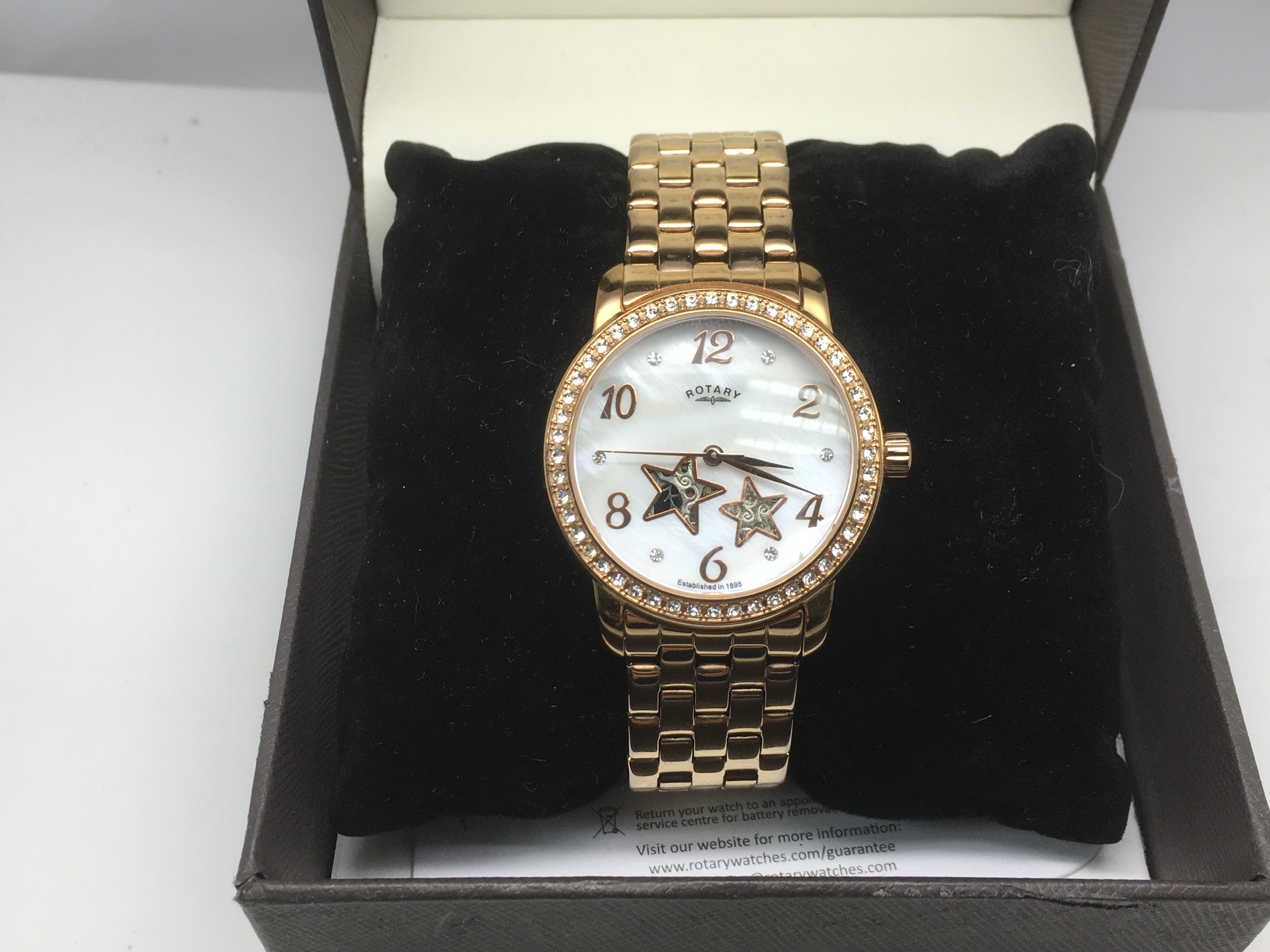 A boxed ladies Rotary automatic watch with star de