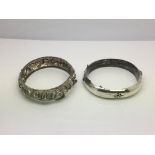 Two tested silver bangles, one with Austrian hallm