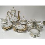 A 19th century German porcelain tea set decorated