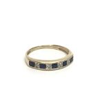 A 9ct gold sapphire and diamond ring, approx 1.5g