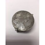 An unusual silver Maria Theresa Thaler coin box.