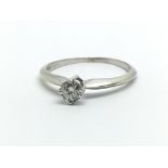 A 9ct yellow gold ring having single diamond solitaire, approx 0.25ct, ring size approx M/N