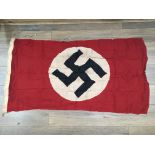 German WW2 style NSDAP Party flag , approx 5x3 feet , issue stamped , VF