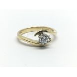 An 18ct yellow gold and diamond solitaire ring, approx 0.25ct, ring size approx G/H