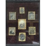 A framed and glazed collection of Victorian portra
