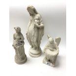 3 Victorian classical form Parian ware figurines ( largest 34cm)