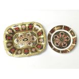 Two Royal Crown Derby dishes in Old Imari pattern