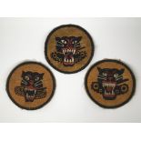 3 x WW2 Style US Tank Destroyer Patches. 2 wheeled, 3 Wheeled & 4 Wheeled Variants