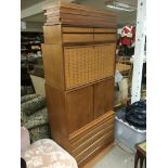 Four modern design teak floating wall cabinets, th