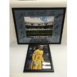 A team signed photo of The London Stadium, West Ham United's football ground plus a signed photo