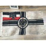 Imperial German WW1 style Battle flag , issue stamped , service wear VF