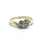 An 18ct yellow gold and diamond ring, approx 0.35ct, ring size approx J/K