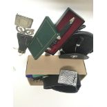 A collection of Scottish pipers accessories including Sgian Dubh Sporran a belt badges shoes and