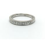 An 18ct white gold and princess cut diamond half eternity ring , approx 0.33ct, ring size approx M