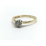 An 18ct yellow gold and diamond solitaire ring, approx 0.25ct, ring size approx K
