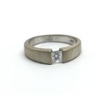 An 18ct white gold and princess cut diamond solitaire ring, approx 0.25ct, ring size approx I/J