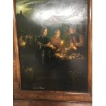 A pair of 20th century oil paintings on panel Continental market place with figures. Both framed