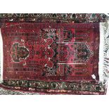 A small Persian Prayer rug, 97 x 52cm.