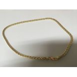 An 18carat gold necklace stamped 750 with interwoven links weight 17g