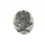 German Whermacht General Assault badge " 25 " , WW2 style , JFS maker marked , GVF