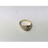 An 18ct gold and solitaire diamond ring. (P). 4.1g