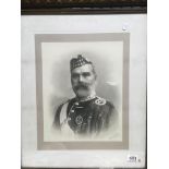 A framed photo of a Scottish officer by Watson & Senior, Inverness with a later pastel over