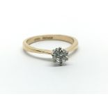 A 14ct yellow gold and diamond solitaire ring, approx 0.45ct, ring size approx L