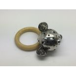 A silver rattle, Birmingham hallmarks - NO RESERVE