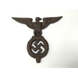German WW2 style banner standard top eagle, rusted