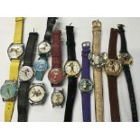 A collection of vintage children’s watches inc Mickey Mouse, Superman, Hopalong Cassidy and more.