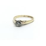 An 18ct yellow gold and diamond solitaire ring, approx 0.25ct, ring size approx I