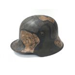 Imperial German M16 Stalhelm steel helmet.in Camo paint and with liner