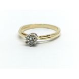 An 18ct yellow gold and diamond solitaire ring, approx 0.25ct, ring size approx K/L