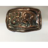 A 19 th century copper chocolate mould in the form of a elephant.15 cm