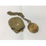 An 18ct gold ladies open faced pocket watch with a