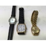 A ladies Nivada automatic watch plus 2 additional watches including a Gucci (back of case missing).