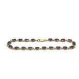 A 9ct gold sapphire bracelet, approx 7g.