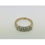 An 18ct gold five stone diamond ring, RBC diamonds approx 2.55ct, approx 4.3g and approx size M.