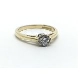 An 18ct yellow gold and diamond solitaire ring, approx 0.25ct, ring size approx I