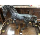 A bronze study of a horse after Barye . 44 cm